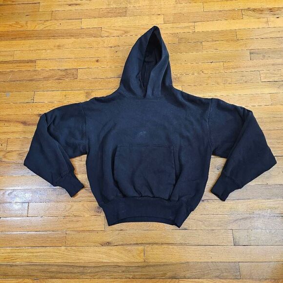 Yeezy YZY x Gap Perfect Hoodie Black Kanye West Double Layered Crop Size S